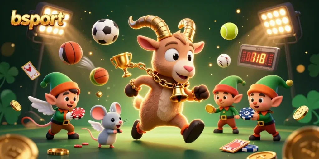 Experience thrilling betting action with bsport in a vibrant holiday-horror casino scene featuring dynamic sports elements.