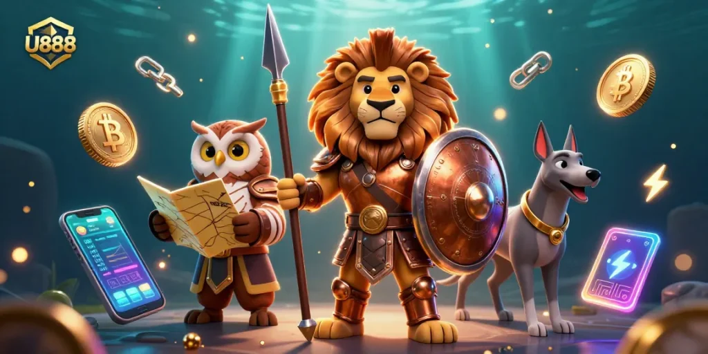 Experience U888's vibrant casino adventure with heroic characters and dynamic gaming elements.