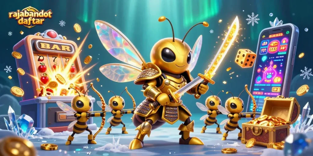 Experience the thrill of rajabandot daftar as the giant golden hornet battles with jackpot symbols and casino games.