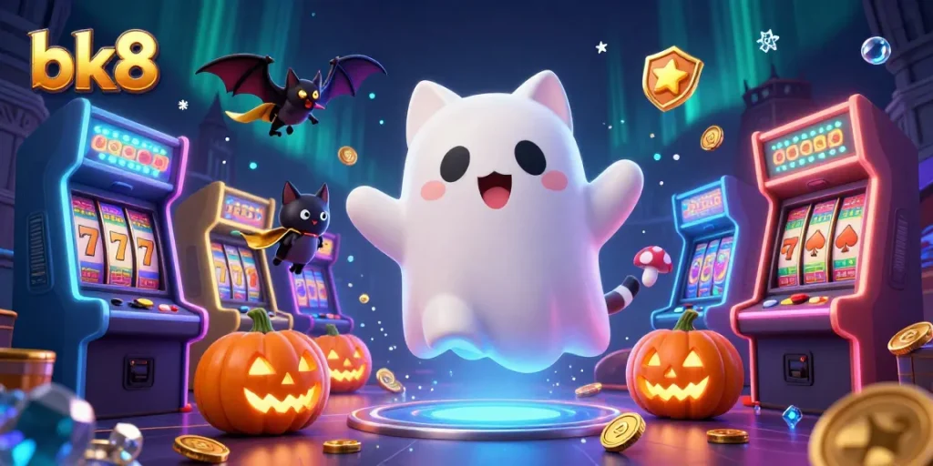 Experience thrilling moments with bk8's ghost cat in a magical casino!