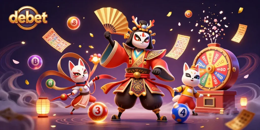 Experience debet excitement with dynamic lottery balls and festive casino elements!