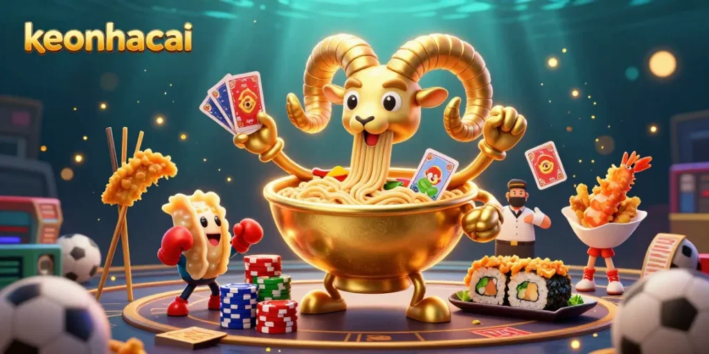 Experience the engaging keonhacai sports betting scene with colorful characters and vibrant game elements illustrated in an immersive 3D style.