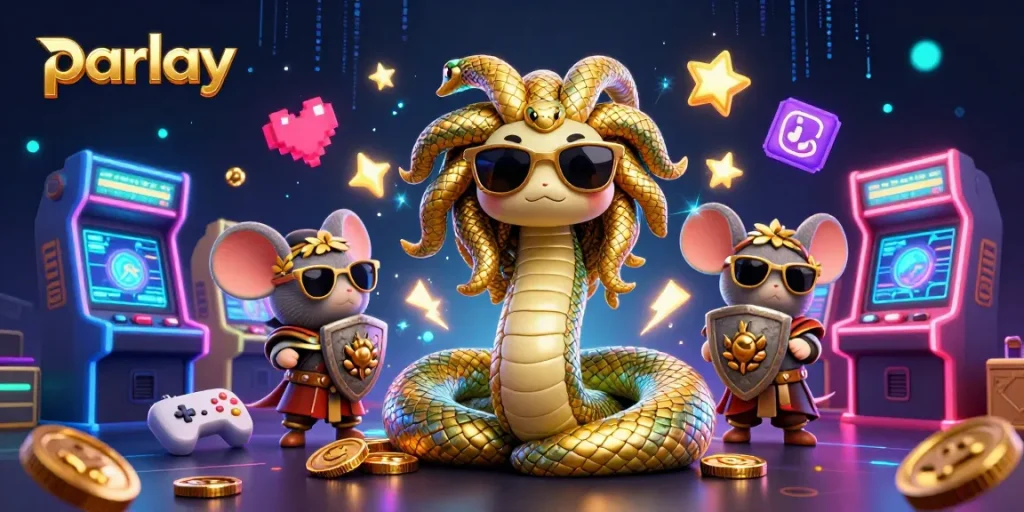 Engage in exciting parlay betting with unique characters and bright casino-themed elements