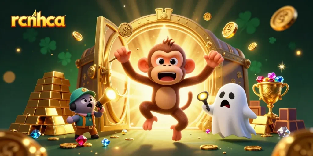 Engage in thrilling gameplay with rcnhca at a vibrant haunted casino featuring golden treasures.