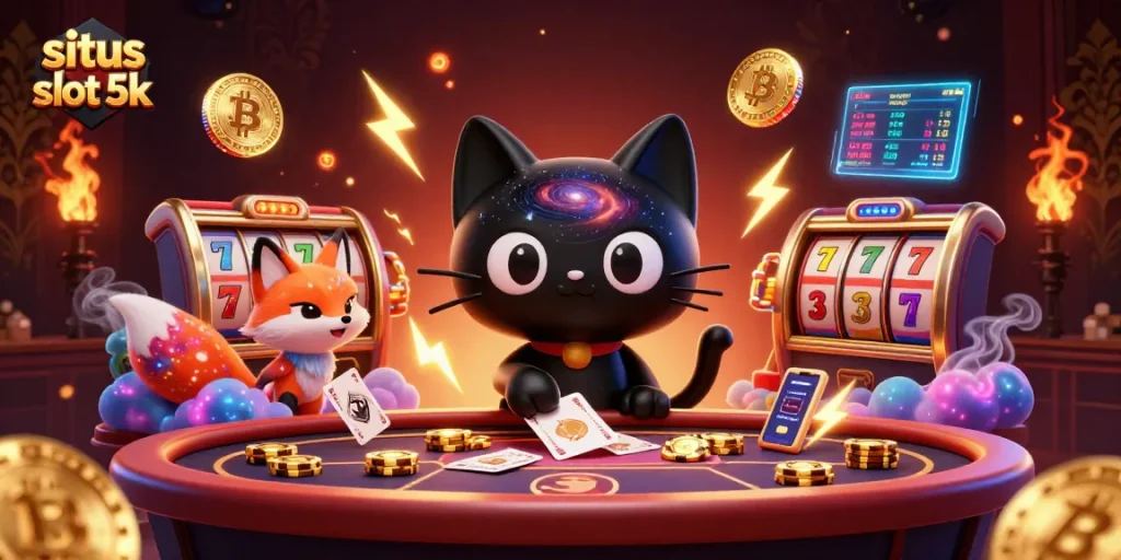 Engage with the stunning situs slot 5k cosmic casino where a black hole cat and nebula fox create an exciting gaming atmosphere.