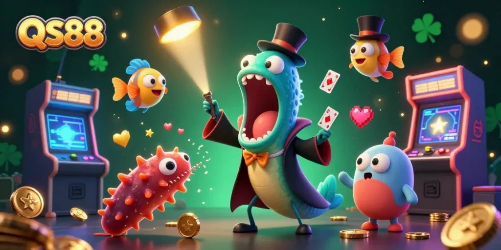 Experience thrilling wins with QS88's dynamic gameplay in this captivating casino scene.