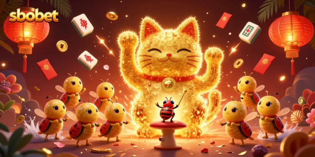 Simplify your betting experience with sbobet's dynamic and interactive casino symbols, showcased in a vibrant illustration.