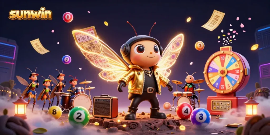 Join the excitement at sunwin with a vibrant 3D illustration capturing thrilling lottery moments.