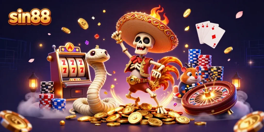 Experience winning excitement at sin88 with a lively casino-themed dance.