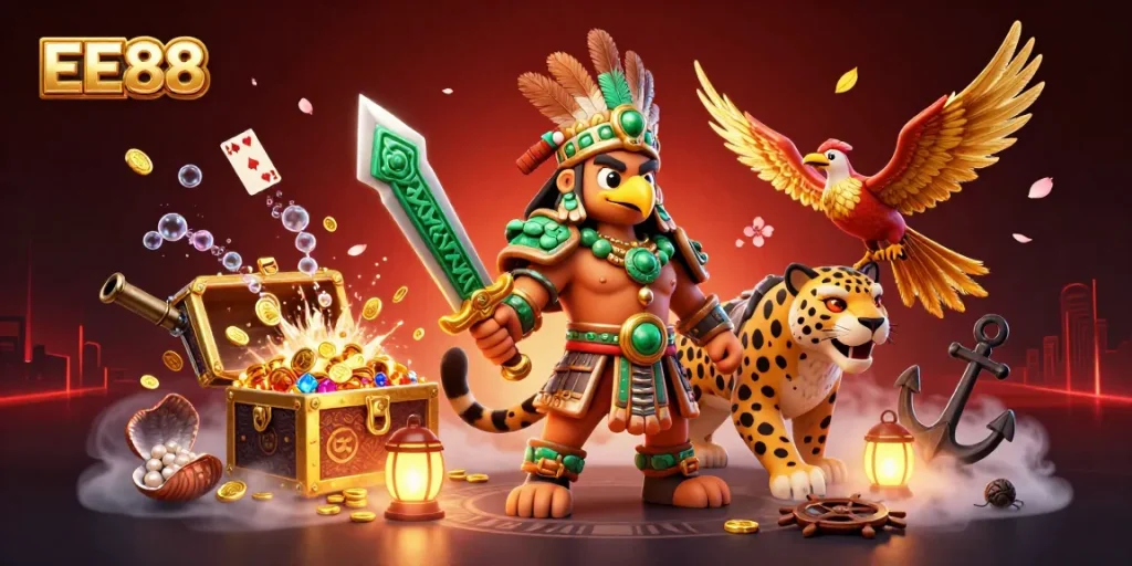 Engaging EE88 scene showcasing a dynamic casino atmosphere with vibrant elements.