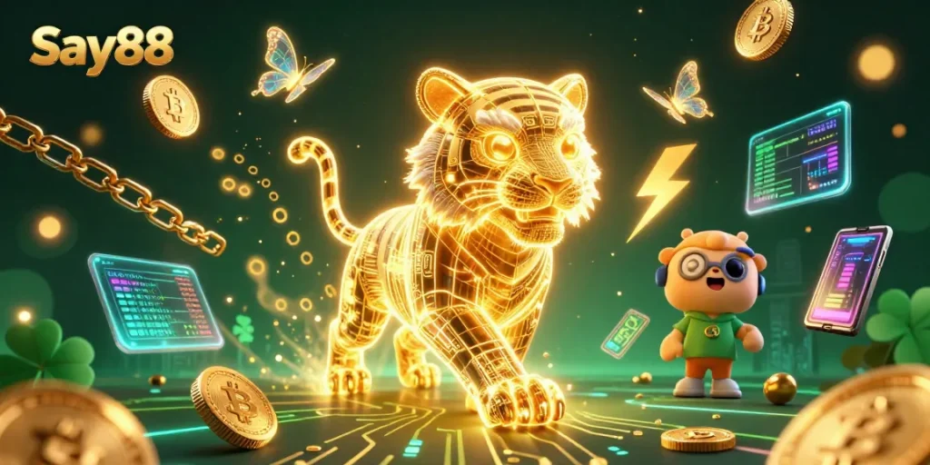 Engage with the thrilling Say88 gaming experience in a vibrant digital casino atmosphere.