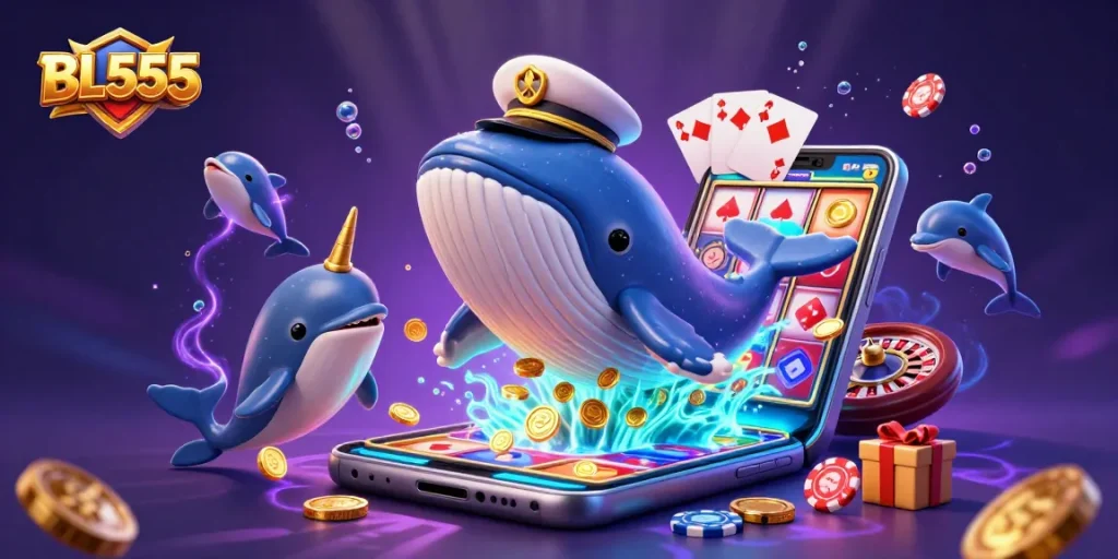 Experience thrilling gaming fun at BL555 with a whale of a time in a colorful casino.