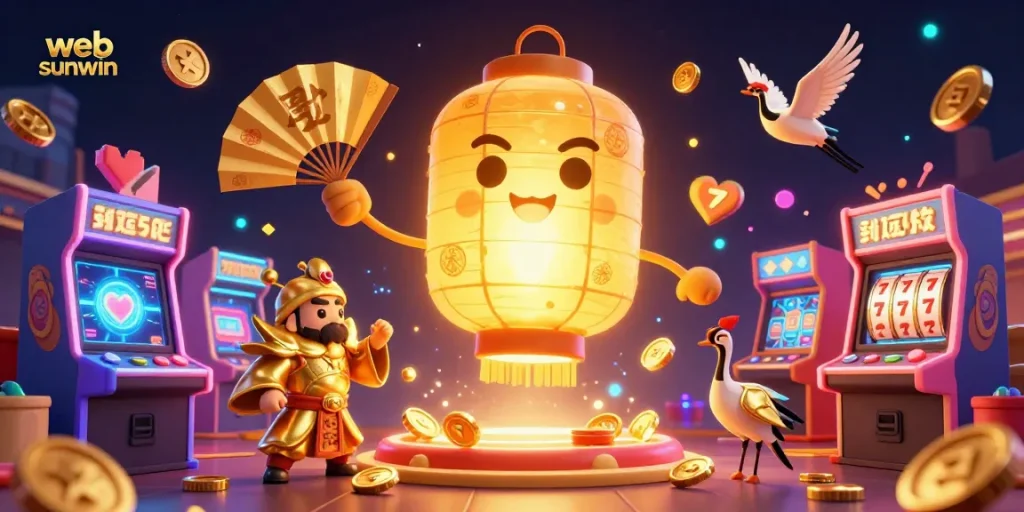 Experience fun gaming action with web sunwin and vibrant arcade elements in a rich casino scene.