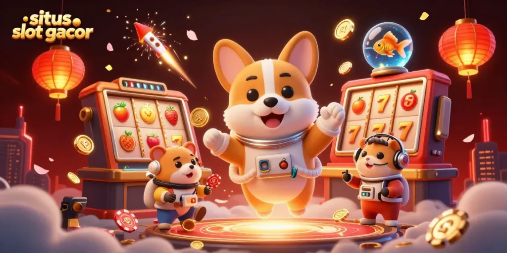 Menangkan permainan di situs slot gacor dengan ilustrasi kasino luar angkasa yang menakjubkan dan karakter imut.
