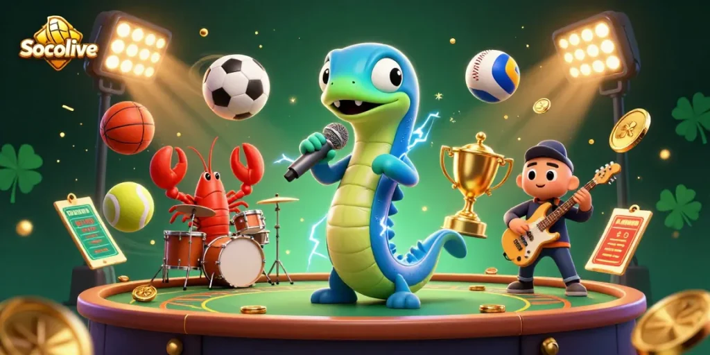 Socolive offers immersive live casino experiences with dynamic sports elements and vibrant underwater visuals.