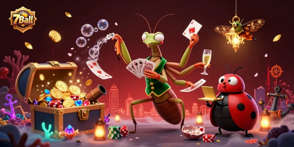 Experience the excitement of 7Ball as the card sharp and pit boss create dynamic casino action.