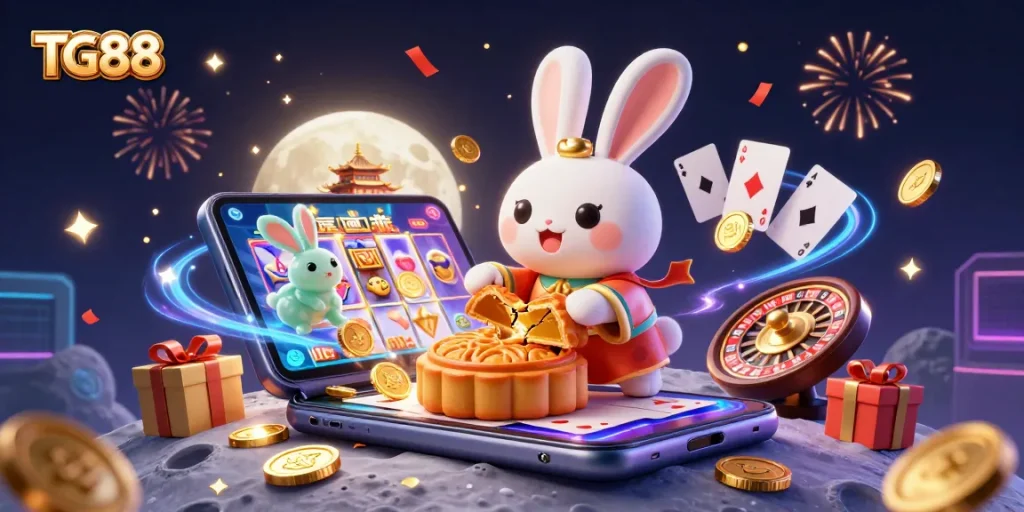 Experience the immersive world of TG88 with vibrant casino-themed visuals and engaging elements.